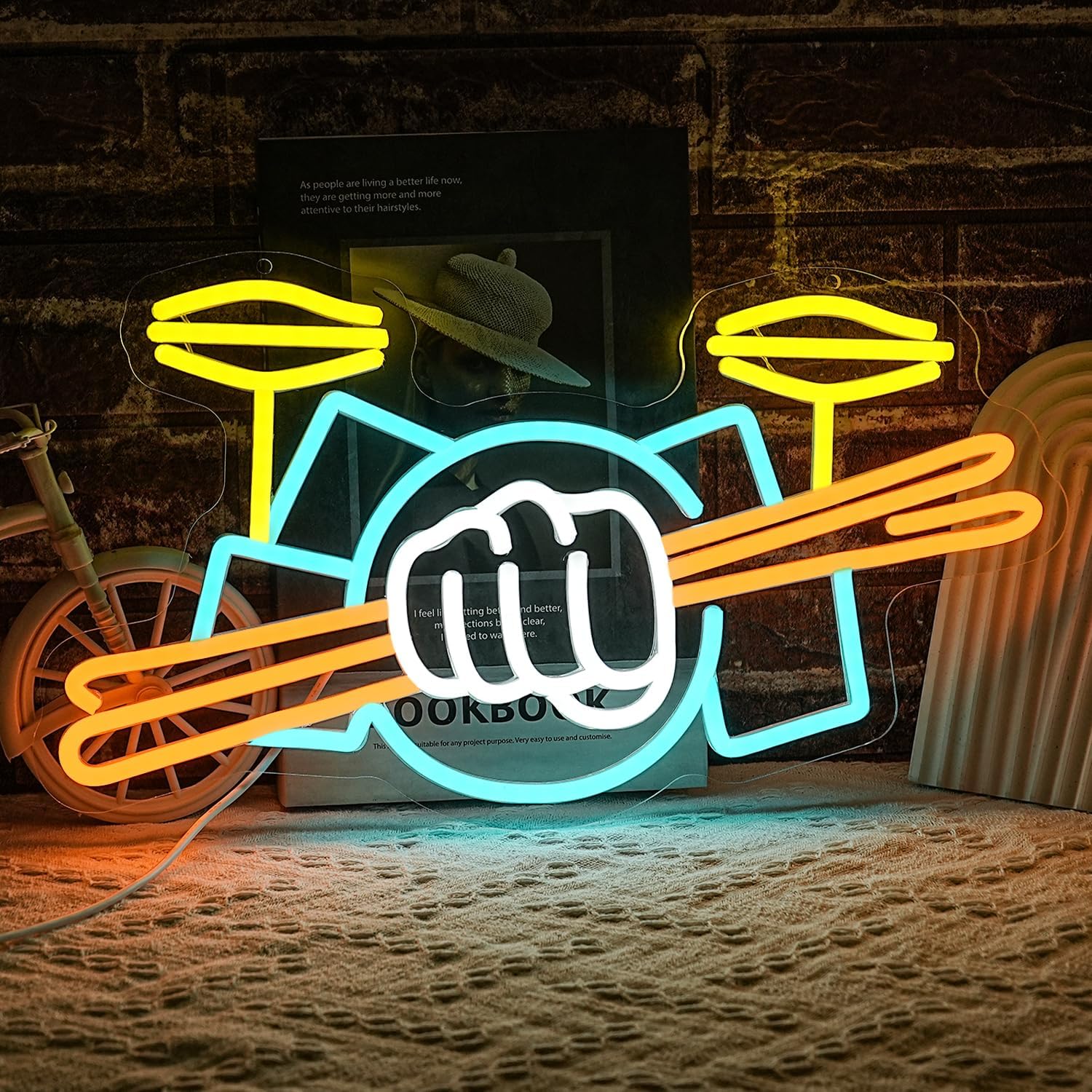 Musical Instrument Set - 드럼 세트 네온사인 USB 전원 악기