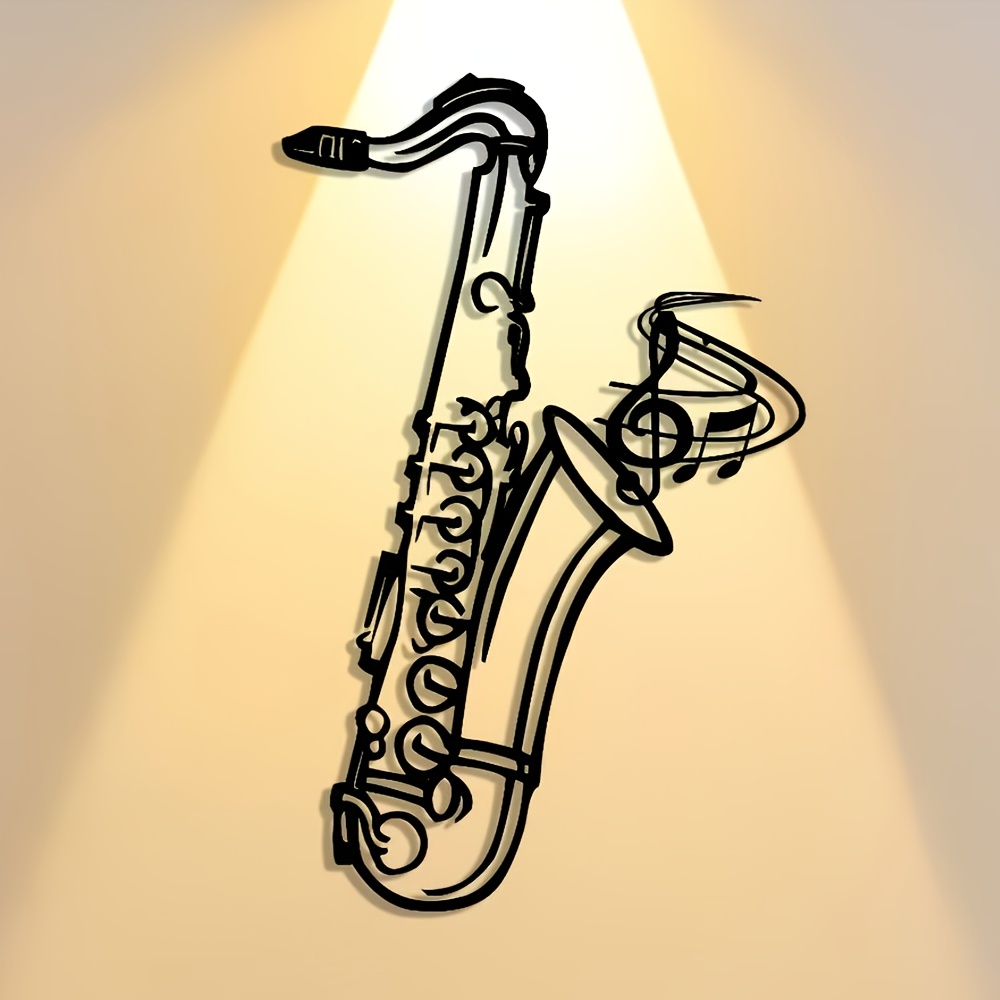 Musical Instrument Image - 금속 벽 예술 색소폰 장식 플라크,