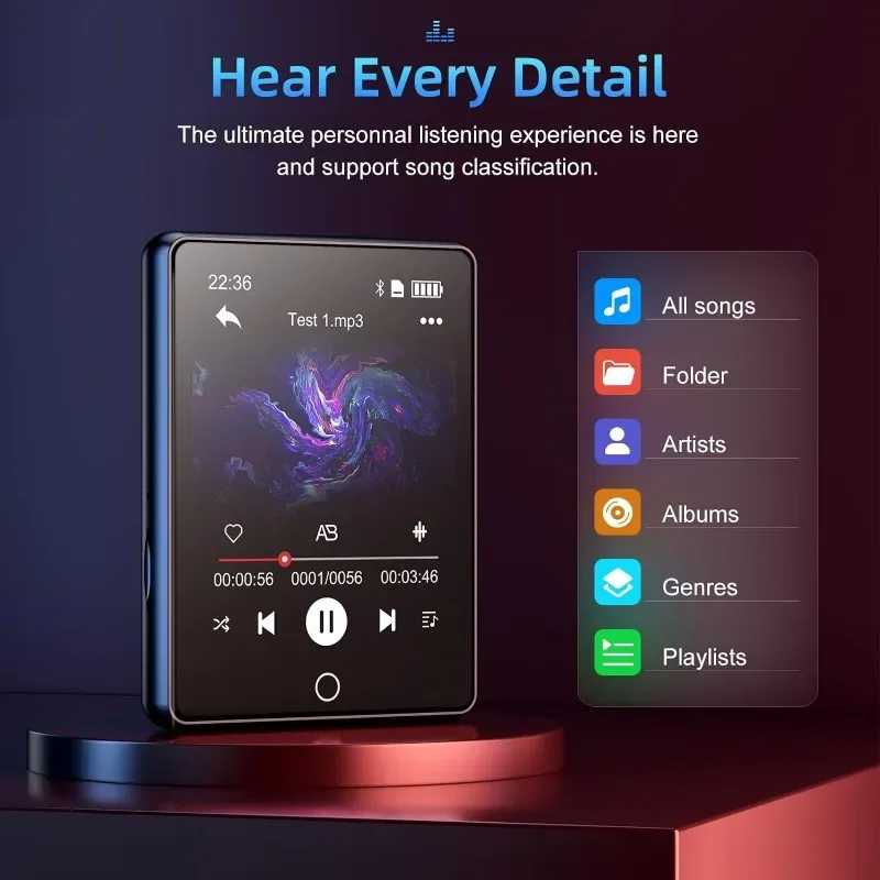 블루투스 5.0 MP3 플레이어, 스피커 포함 HiFi - Musical Instrument Image 리뷰 및 가격