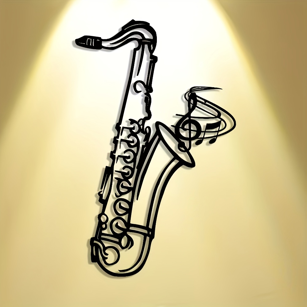 금속 벽 예술 색소폰 장식 플라크, 거실용 검은색 철제 - Musical Instrument Image 리뷰 및 가격