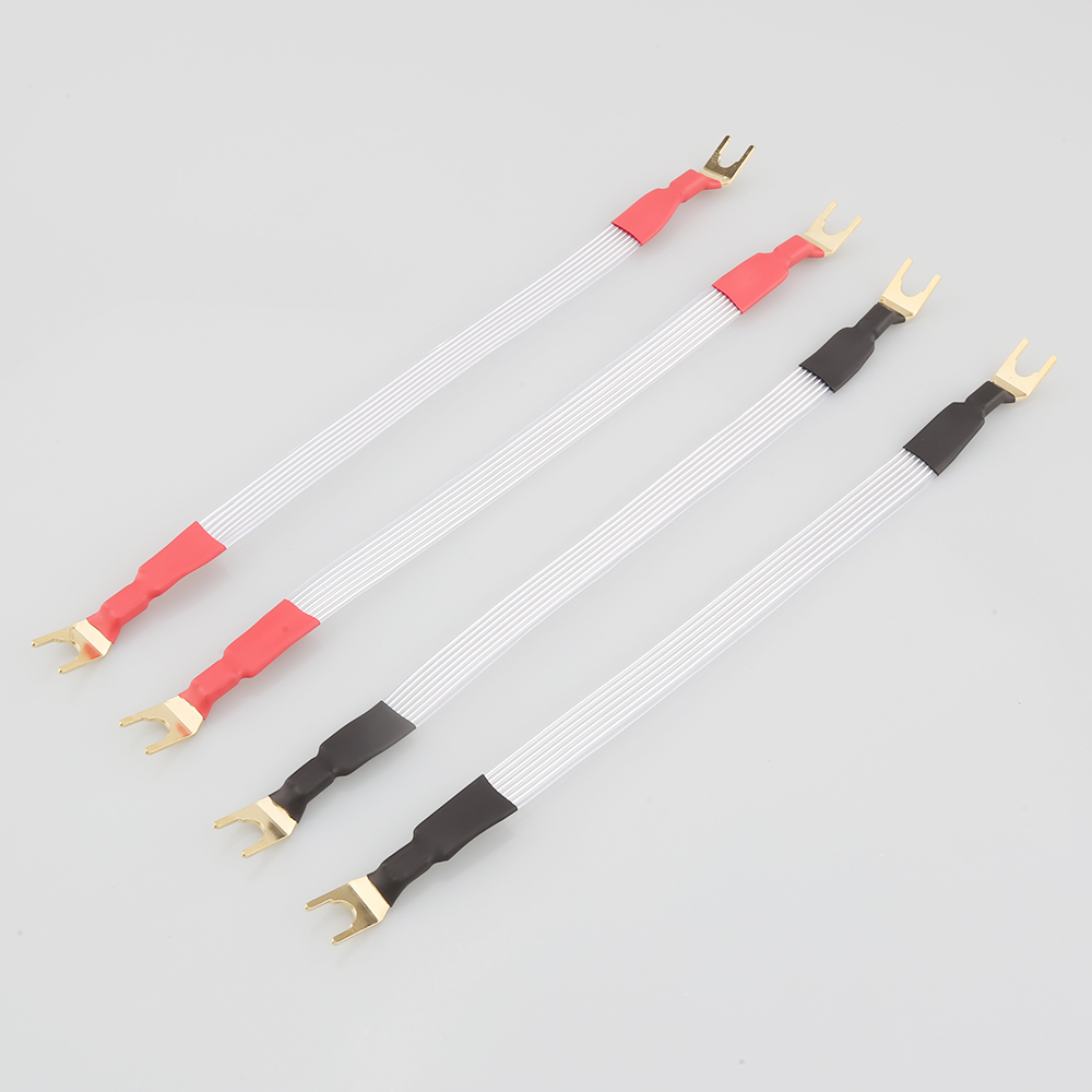 4PCS 오디오파일 실버 도금 화이트 스피커 점퍼 케이 - Musical Instrument Image 리뷰 및 가격