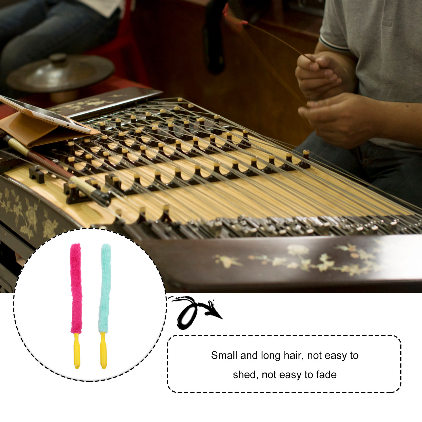 2개 세트의 구정 청소 도구, 부드러운 솔, 긴 손잡이 - Musical Instrument Guzheng 리뷰 및 가격